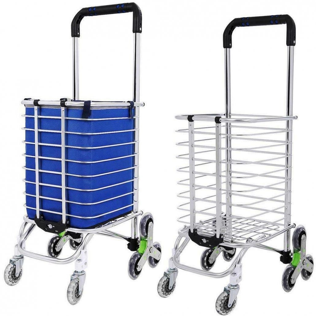 Flatbed truck 8 Wheel Double Bearing Shopping cart Small cart Trolley Trailer Home Portable Climbing Stairs Trolley Folding Shopping cart Trolley