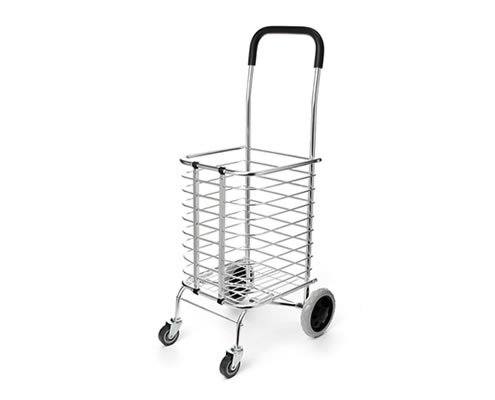 Portable Folding Shopping Basket Cart Trolley Four Wheel Aluminum Alloy